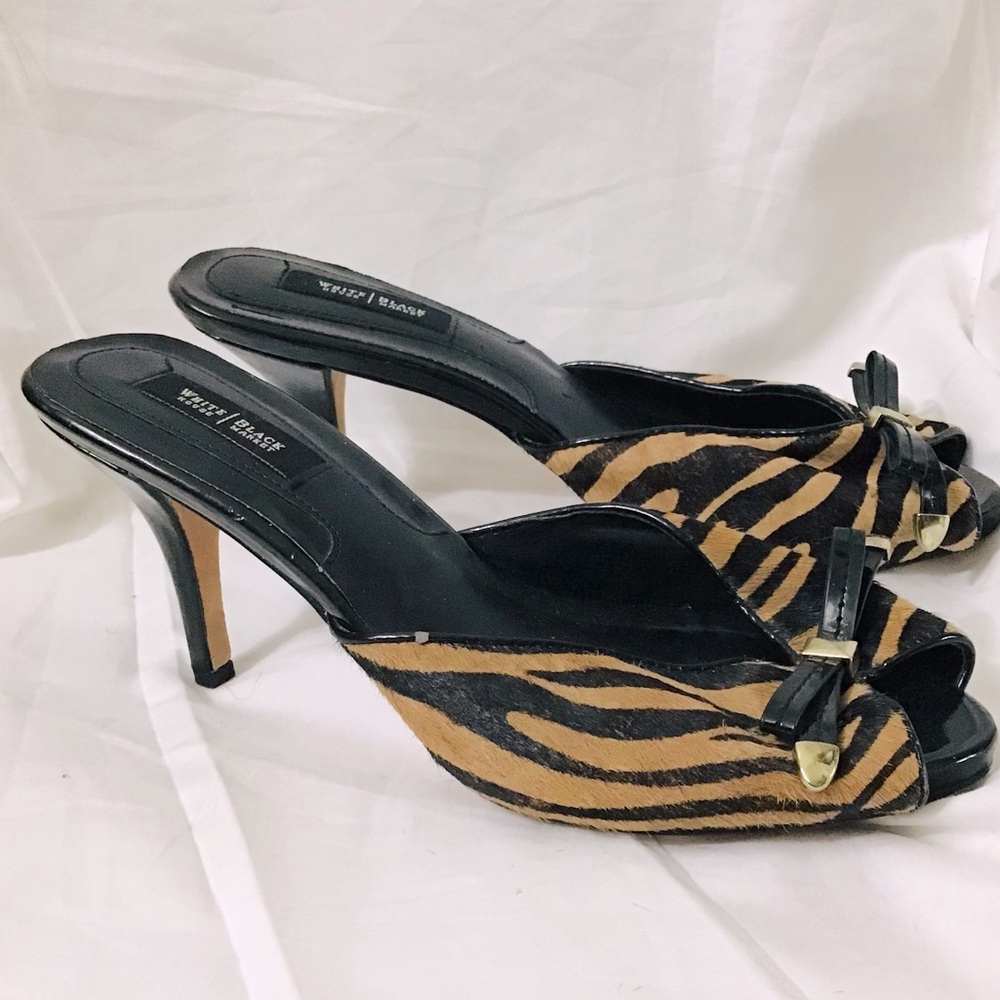 Leather Strappy Kitten Heel Slides